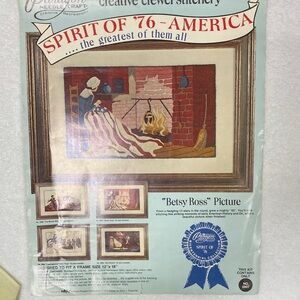 Paragon needle raft crewel stitchery spirit of 76 America Betsey Ross 12x18